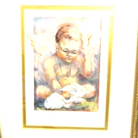 Framed Art Print "The Doctor" Cherub Angel Doctor & Rabbit: K. Galleher Virginia - Picture 7 of 11